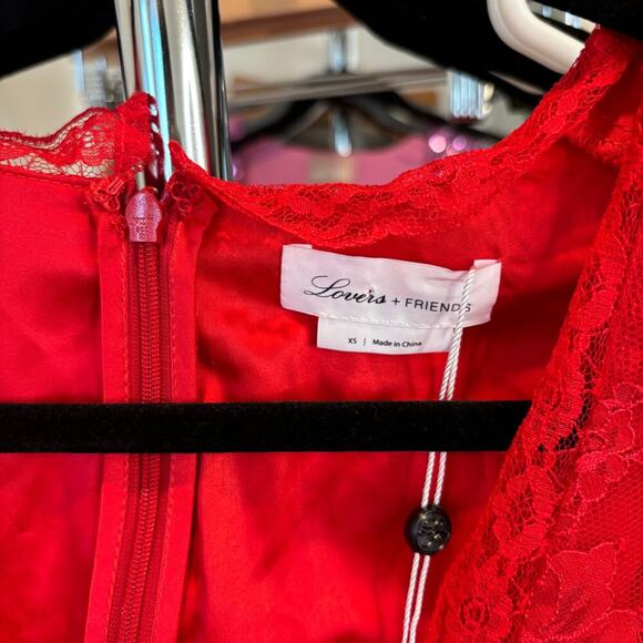 Lovers + Friends Ronan Mini Dress Deep Red Size XS NWT - Picture 5 of 5